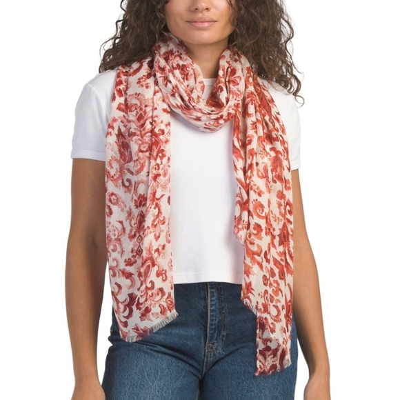 🔹️Patricia Nash 🔹️red Oblong Scarf - Picture 1 of 2